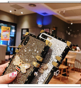 Jeweled Square Lanyard Case for Samsung Galaxy Phone!
