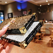 Load image into Gallery viewer, Jeweled Square Lanyard Case for Samsung Galaxy Phone!
