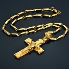 Load image into Gallery viewer, Gold Plated Stainless Steel Cross Chain for Men!
