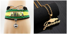 Load image into Gallery viewer, Leather “Infinity Love for Jamaica” Bracelet!
