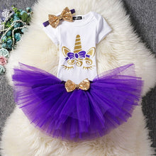 Load image into Gallery viewer, Girl’s Unicorn Dresses for 1st Birthday!
