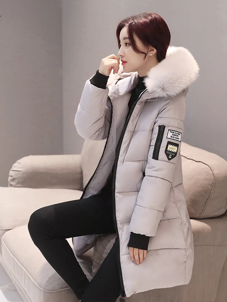 Women’s Winter Fur Collar Hooded Parka!