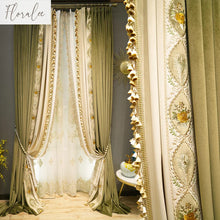 Load image into Gallery viewer, Luxury European Velvet Curtains – Elegant Embroidered Window Drapes for Living &amp; Bedroom!
