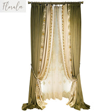 Load image into Gallery viewer, Luxury European Velvet Curtains – Elegant Embroidered Window Drapes for Living &amp; Bedroom!
