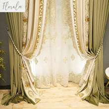 Load image into Gallery viewer, Luxury European Velvet Curtains – Elegant Embroidered Window Drapes for Living &amp; Bedroom!
