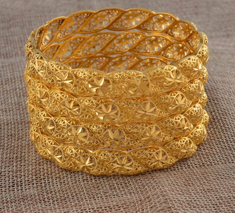 Ethiopian Bridal Dubai Gold-Plated 4 Bracelets!