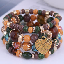 Load image into Gallery viewer, Heart Charm Multilayer Bohemia Bracelet!
