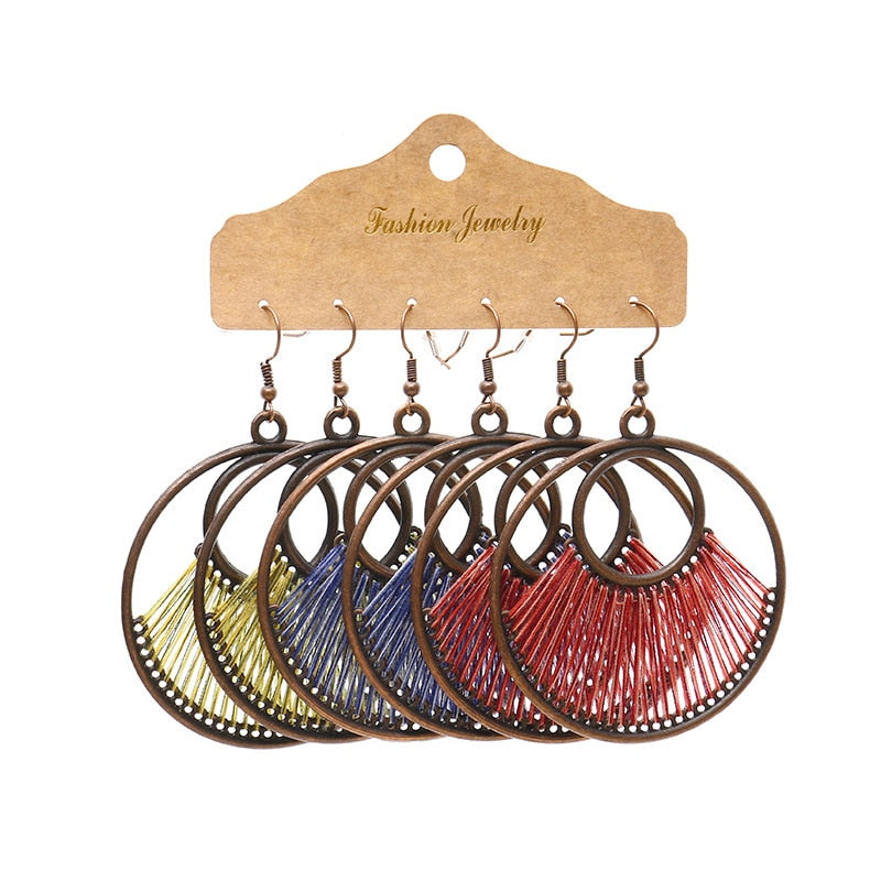 Three Pairs Drop Flower Earrings