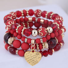 Load image into Gallery viewer, Heart Charm Multilayer Bohemia Bracelet!
