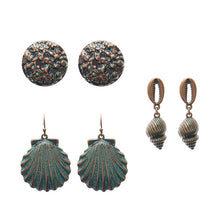 Load image into Gallery viewer, Three Pairs Drop Flower Earrings
