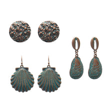 Load image into Gallery viewer, Three Pairs Drop Flower Earrings
