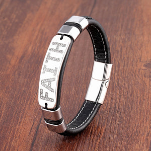 Luxury Leather Men Letter Word Bracelet!