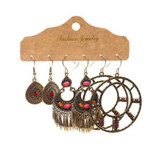 Load image into Gallery viewer, Three Pairs Drop Flower Earrings
