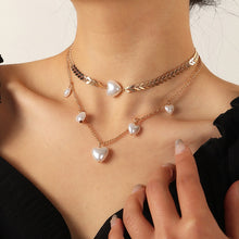 Load image into Gallery viewer, Clavicle Chain Pearl Chocker Necklace!
