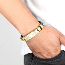 Load image into Gallery viewer, Luxury Leather Men Letter Word Bracelet!
