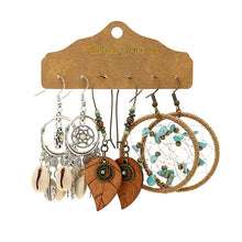 Load image into Gallery viewer, Three Pairs Drop Flower Earrings
