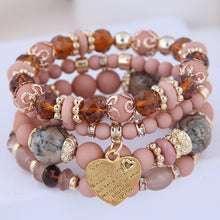 Load image into Gallery viewer, Heart Charm Multilayer Bohemia Bracelet!
