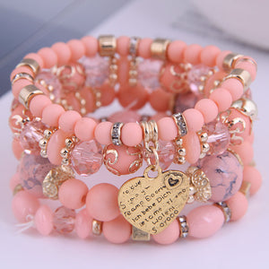 Heart Charm Multilayer Bohemia Bracelet!