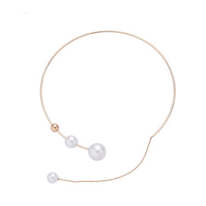 Clavicle Chain Pearl Chocker Necklace!
