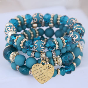 Heart Charm Multilayer Bohemia Bracelet!