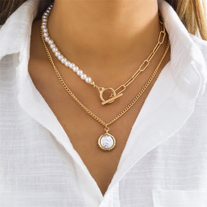 Beautiful Elegant Multilayer Choker Pearl Necklace!