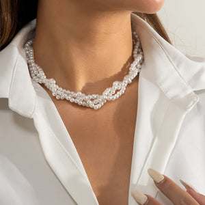 Beautiful Elegant Multilayer Choker Pearl Necklace!
