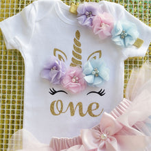 Load image into Gallery viewer, Girl’s Unicorn Dresses for 1st Birthday!
