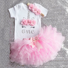 Load image into Gallery viewer, Girl’s Unicorn Dresses for 1st Birthday!
