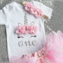Load image into Gallery viewer, Girl’s Unicorn Dresses for 1st Birthday!
