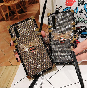Jeweled Square Lanyard Case for Samsung Galaxy Phone!