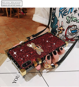 Jeweled Square Lanyard Case for Samsung Galaxy Phone!