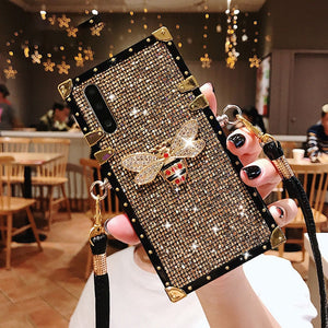 Jeweled Square Lanyard Case for iPhone!