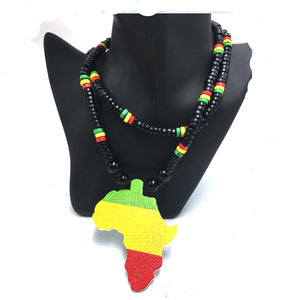 Africa Map Wooden Pendant Necklace for Men!