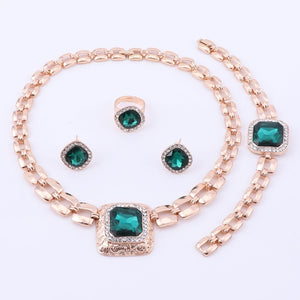 Crystal Gold Jewelry Set for Women!