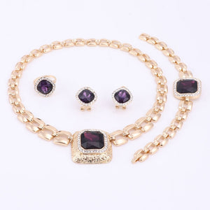 Crystal Gold Jewelry Set for Women!