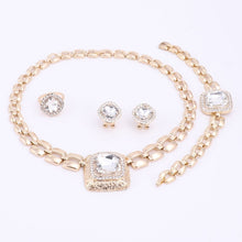 Load image into Gallery viewer, Crystal Gold Jewelry Set for Women!
