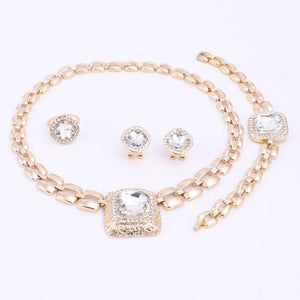 Crystal Gold Jewelry Set for Women!