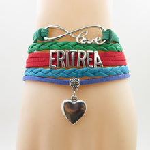 Load image into Gallery viewer, Leather “Infinity Love for Eritrea” Bracelet!
