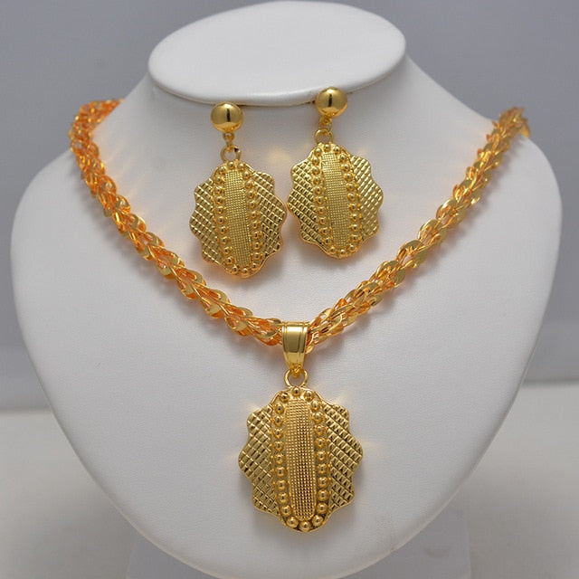Ethiopian, African, Middle Eastern Gold-Plated Jewelry Set!