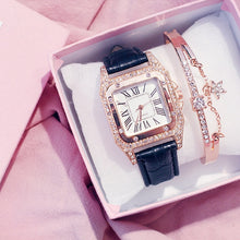 Load image into Gallery viewer, Leather Band Quartz Watch with Bracelet for Women!
