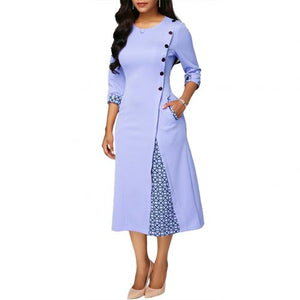 Plus Size Women Geometric Patchwork Dress!