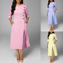 Load image into Gallery viewer, Plus Size Women Geometric Patchwork Dress!
