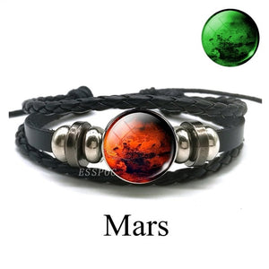 Luminous Leather Solar System Wrap Bracelets for Men and Women!
