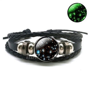 Luminous Leather Solar System Wrap Bracelets for Men and Women!