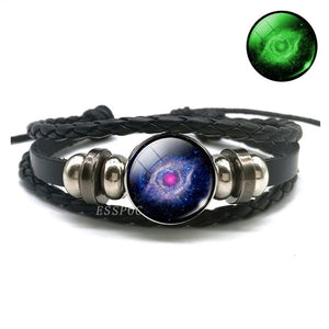 Luminous Leather Solar System Wrap Bracelets for Men and Women!