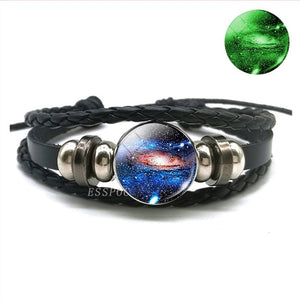 Luminous Leather Solar System Wrap Bracelets for Men and Women!