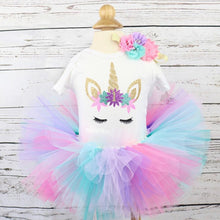 Load image into Gallery viewer, Girl’s Unicorn Dresses for 1st Birthday!

