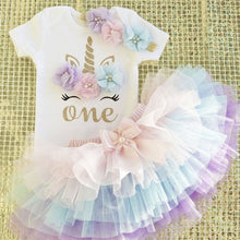Load image into Gallery viewer, Girl’s Unicorn Dresses for 1st Birthday!
