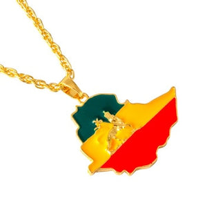 Ethiopian Flag Chain With Lion of Judah for Women and Men!