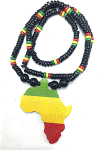 Africa Map Wooden Pendant Necklace for Men!